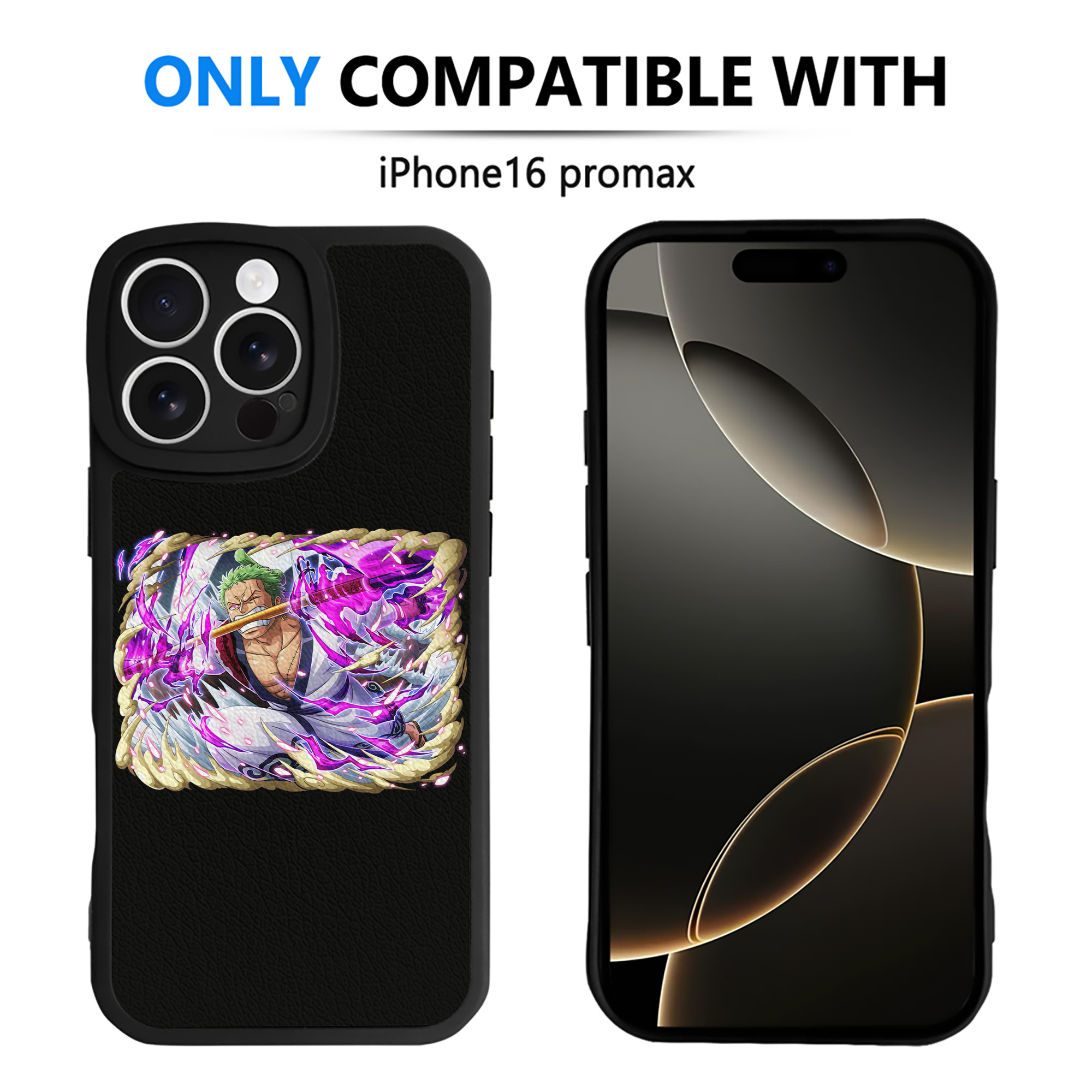 （画像用） ワンピース ロロノア・ゾロ ONE PIECE Roronoa Zoro 【iPhone 16シリーズ対応】シリコンスマホケース（レザー調） 材質：シリコン